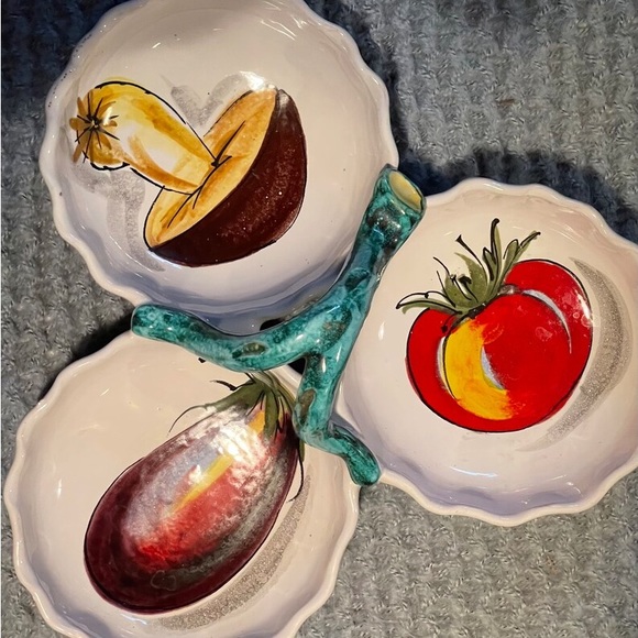 Vintage Italian side salad tray. Marinated eggplant, mushrooms and tomatoes. Yum - Picture 3 of 6